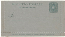 ITALIE ITALIA ENTIER POSTAL BIGLIETTO POSTAL DA 5 ENTESIMI - NON CIRCULEE - Stamped Stationery
