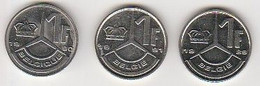 N° 35 - MONNAIE BELGIQUE 3 MONNAIES BELGIE 1 FRANC 1989-1990-1991 - Zonder Classificatie