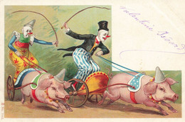 Cirque Circus * Clowns Et Cochons * CPA Illustrateur Art Nouveau Jugendstil * Pig Cochon - Cirque