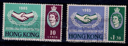 HONG KONG 1965 YEAR OF INTERNATIONAL COOPERATION MI No 216-7 USED VF!! - Gebraucht