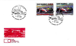 SAN MARINO - 1983 3° Gran Premio Automobilistico Formula 1 Autodromo Dino Ferrari Imola Serie 2v. Su Busta Faip - 10223 - Brieven En Documenten