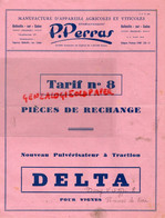 69- BELLEVILLE SUR SAONE- RARE TARIF N° 8- PIECES RECHANGE PULVERISATEUR  DELTA-IMPRIMERIE COHENDET LYON-AGRICULTURE - Landwirtschaft