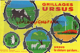 45- AMILLY MONTARGIS 75-PARIS- CATALOGUE CLOTURE AGRICULTURE TREILLAGE URSUS + TARIF 1962-GRILLAGES - 17 RUE DU COLISEE - Agricultura