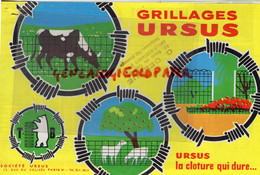 45- AMILLY MONTARGIS 75-PARIS- CATALOGUE CLOTURE AGRICULTURE TREILLAGE URSUS + TARIF 1962-GRILLAGES - 17 RUE DU COLISEE - Landwirtschaft