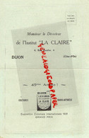 21-DIJON-54-MALZEVILLE NANCY-RARE CARTE LETTRE LA CLAIRE JACQUEMIN-MILDIOU-  AGRICULTURE CULTURE VIGNE VINS -1931 - Agricultura