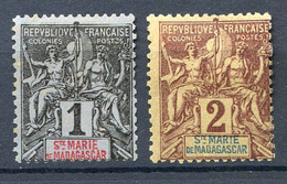 Réf 53 CL2 < --  SAINTE MARIE De MADAGASCAR < Yvert N° 1 + 2 * Neuf Ch * MH - Scan Détaillé Des 2 Timbres - Unused Stamps