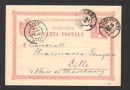 ROMANIA TO FRANCE - POSTCARD - STATIONERY - 1899. - Sonstige & Ohne Zuordnung