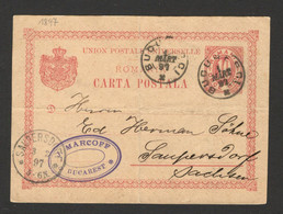 ROMANIA TO GERMANY - FOLDED POSTCARD - STATIONERY - 1897. - Autres & Non Classés