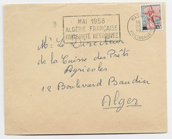 FRANCE N° 1215 LETTRE MEC SECAP MAI 1958 ALGERIE FRANCAISE FRATERNITE RETROUVEE MASCARA 1960 MOSTAGANEM - War Of Algeria