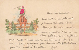 Hippisme * CPA Illustrateur Gaufrée Embossed 1901 * Jockey Hippique Saut Course Cheval * Art Nouveau Jugendstil - Horse Show