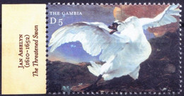 Gambia 2000 MNH, The Threatened Swan, Birds Painting By Jan Asselyn - Cygnes