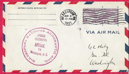 U.S.A. - McKEESPORT NATIONAL AERONAUTIC ASSN. - JUN 8. 1931* ON ENVELOPE TO WASHINGTON - Sonstige & Ohne Zuordnung