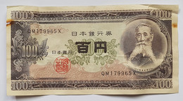 BILLET DE BANQUE - JAPON - 1953 - P.90 - 100 YEN - PORTRAIT : ITAGAKI TAISUKE - ARCHITECTURE - Japon