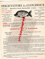 18- BRINON SUR SAULDRE-PROSPECTUS PUBLICITE PISCICULTURE DES CLOUZIOUX-CARPE ROYALE-BLACK BASS-1936 LION ANGERS THIBAULT - Agricultura