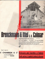 68-COLMAR-03-MOULINS-RARE PUBLICITE BRENCKMANN ITTEL-DECHARGEURS AGRICULTURE- ETS. CHAMBON 10 PLACE REPUBLIQUE 1936 - Agricultura