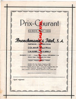 68-COLMAR- RARE PRIX 1937-1938- BRENCKMANN ITTEL-DECHARGEURS AGRICULTURE-15 RUE PEYERIMHOFF- 30 RUE DU LOGELBACH - Landwirtschaft