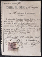 1889 Tesoreria Comune Di Baronissi (Salerno) - Marca Da Bollo Cent.mi Cinque ANNULLATO - Fiscaux
