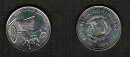 DOMINICAN REPUBLIC   25 CENTAVOS 1991 (KM # 71) #6986 - Jamaica