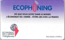 CARTE-PREPAYEE-MILITAIRE- ECOPHONING-VIOLET-10000Ex-TBE - Military Phonecards