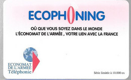 CARTE-PREPAYEE-MILITAIRE- ECOPHONING-ROSE PALE-10000Ex-TBE -  Schede Ad Uso Militare