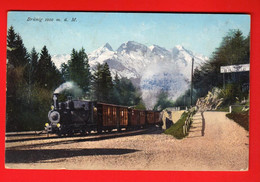 FKK-27 Lungern Brunig  Mit Bahn Und Dampflokomotive.  Gelaufen Brunig 1909 Nach France - Lungern