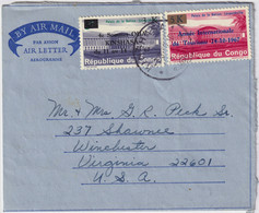 CONGO (Kinshasa) - 1964 - Very Fine AIR LETTER Used From KINSHASA To The USA - Brieven En Documenten