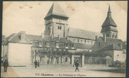 Chambon - Le Tribunal Et L'Église - N°252 Aux Armes D'Aubusson - Voir 2 Scans Larges Et Descriptif - Chambon Sur Voueize