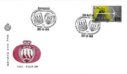 SAN MARINO - 1984 1° Anniv. Gemellaggio San Marino-San Marino Di California (stemmi 2 Città) Su Busta Faip - 10279 - Lettres & Documents