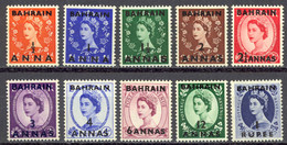 Bahrain Sc# 81-90 MH 1952-1954 Overprints - Bahrein (...-1965)