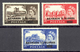 Bahrain Sc# 96-98 MNH 1955 Surcharged - Bahrein (...-1965)