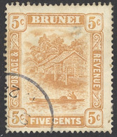 Brunei Sc# 23 Used 1916 5c Orange River Scene - Brunei (...-1984)