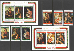 Burundi Sc# 376-378a, C153-C155a MNH 1971 Christmas - Unused Stamps