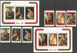 Burundi Sc# 376-378a, C153-C155a MNH 1971 Christmas - Nuevos