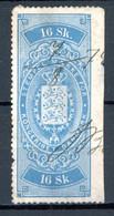 Danemark   Y&T    Fiscal  1872    16 Skilling   Obl   ---    Oblitération Manuellet. - Fiscaux