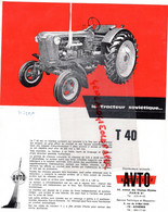 78-ACHERES-PARIS-TRAKTOROEXPORT MOSCOU-RARE PROSPECTUS PUBLICITE TRACTEUR SOVIETIQUE T 40-AVTO AGRICULTURE - Agricultura