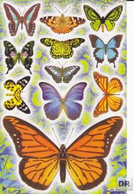 Schmetterling Insekten Tiere Aufkleber / Butterfly Sticker A4 1 Bogen 27 X 18 Cm ST287 - Scrapbooking