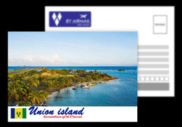 St.Vincent / Union Island / Postcard / View Card / Flag - Saint Vincent E Grenadine