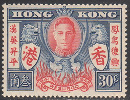 HONG KONG  SCOTT NO 174  MINT HINGED  YEAR  1946 - Nuevos