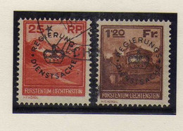 Liechtenstein -  (1933) -  Service  - Timbres-Poste .  Surcharges - Obliteres - Official