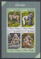 S12. S.Tome Principe MNH 2013 Fauna - Monkeys - Gorillas - Gorilles