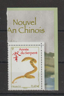 France 2013 Année Du Serpent 4712A Valeur Faciale à 0.60 ** MNH - Neufs