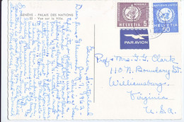 NATIONS UNIES  OMS  Ansichtskarte  PPC  1962 To USA  Palais Des Nations - Airmail