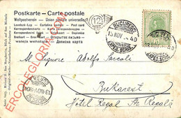 Ad5991  - ROMANIA - POSTAL HISTORY - Postcard From BUCAREST - Local Mail 1904 - Brieven En Documenten
