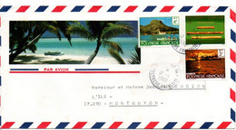 POLYNESIE AFFRANCHISSEMENT COMPOSE SUR LETTRE POUR LA FRANCE 1988 - Covers & Documents