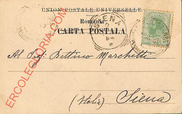 Ad6005 - ROMANIA - POSTAL HISTORY - INDEPENDANCE ROUMAINE Postmark On Postcard 1902 - Briefe U. Dokumente