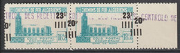 1947 - ALGERIE - COLIS POSTAUX - SPECTACULAIRE VARIETE SURCHARGE à CHEVAL ! PAIRE ** MNH - Colis Postaux