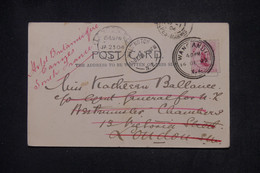 NOUVELLE ZÉLANDE - Affranchissement De Wanganui Sur Cp Pour Londres Et Redirigé Vers La France En 1903 - L 141424 - Lettres & Documents