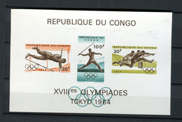 Rep. Congo - 1964 - OCB BL14 - MNH ** - ND Imperf - Olympics 1964 Tokyo Sport Athletes Olympique - Cv € 15 - Ongebruikt