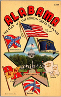 Alabama The Star Of The South Under Six Flags Curteich - Montgomery