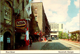 Georgia Savannah River Street Showing Bubba's Hot Dog Stand - Savannah